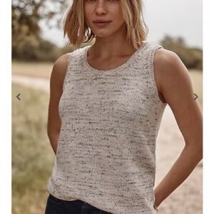 J Jill Women's Heather Cream Sleeveless Knit Top XSP NWT